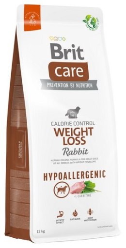 Karma sucha dla dorosłych psów z problemem nadwagi Brit Care Hypoallergenic Dog Weight Loss Rabbit 12kg