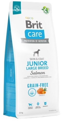 Karma sucha dla młodych psów dużych ras Brit Care Grain Free Junior Large Breed Salmon 12kg