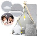 Namiot domek dla dzieci z lampką - szary - namioty dla dzieci