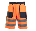 spodnie robocze do pasa krótkie odblaskowe Brixton Flash Polstar pomarańczowe