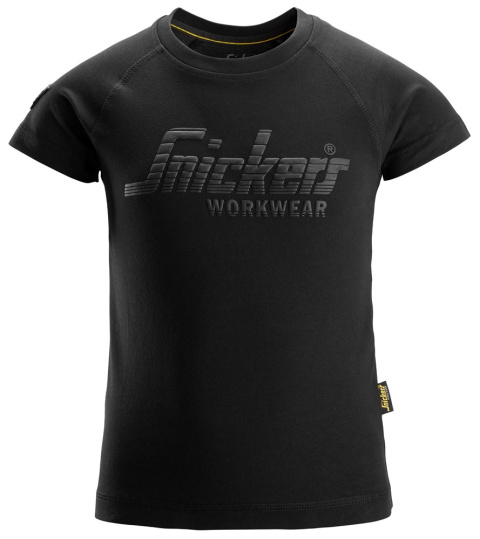 t-shirt dziecięcy logo 7514 Snickers Workwear czarny