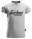t-shirt dziecięcy logo 7514 Snickers Workwear szary