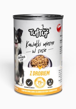 TUF TUF karma dla psa mokra - kawałki mięsne z drobiem dla psa 1250g