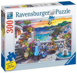 Ravensburger Puzzle 2D duży format: Zachód słońca nad Santorini 300 elementów 17130