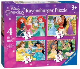 Ravensburger Puzzle dla dzieci 2D 4in1: Księżniczki Disney 2 12/16/20/24 elementy 3079