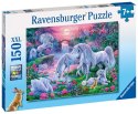 Ravensburger Puzzle dla dzieci 2D: Jednorożce o zachodzie słońca 150 elementów 10021