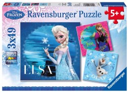 Ravensburger Puzzle dla dzieci 2D: Kraina Lodu. Elsa, Anna i Olaf 3x49 elementów 9269