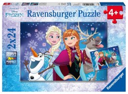 Ravensburger Puzzle dla dzieci 2D: Kraina Lodu. Przyjaciele 2x24 elementy 9074