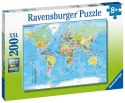 Ravensburger Puzzle dla dzieci 2D: Mapa świata 200 elementów 12890