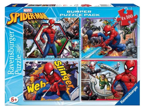 Ravensburger Puzzle dla dzieci 2D:Spider Man zestaw 4x100 elementów 6914