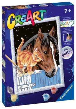 CreArt dla dzieci (seria D z brokatem): Koń i kotek 20217