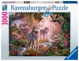Ravensburger Puzzle 2D 1000 elementów: Rodzina wilków latem 15185