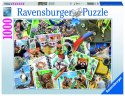 Ravensburger Puzzle 2D 1000 elementów: Zwierzaki w podróży 17322