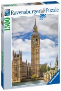 Ravensburger Puzzle 2D 1500 elementów: Zabawny kot na zegarze Big Ben 16009