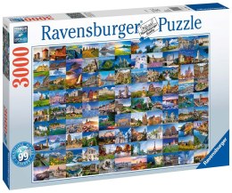 Ravensburger Puzzle 2D 3000 elementów: 99 pięknych miejsc w Europie 17080