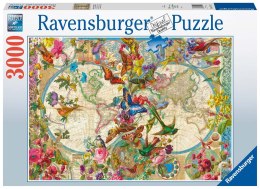 Ravensburger Puzzle 2D 3000 elementów: Flora i Fauna. Mapa Świata 17117