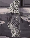 Obraz malowanie po numerach 40x50cm kot i tygrys