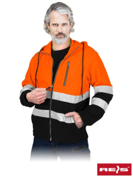 bluza robocza polarowa z pasami odblaskowymi Polstrip-HD Reis pomarańczowo-czarna