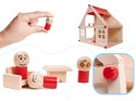 Domek dla lalek drewniany + mebelki i ludziki 40cm - akcesoria dla lalek