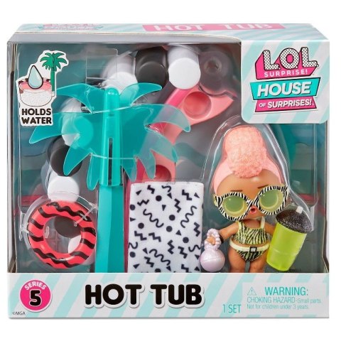 580232EUC L.O.L. Surprise Furniture Playset with Doll - Hot Tub & Vacay Babay