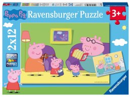 Ravensburger Puzzle dla dzieci 2D: Świnka Peppa 2x12 elementów 7596