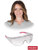 okulary ochronne przeciwodpryskowe GOG-IRVINE Reis transparentno-różowe