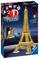 Ravensburger Puzzle 3D Budynki nocą: Wieża Eiffla 216 elementów 12579