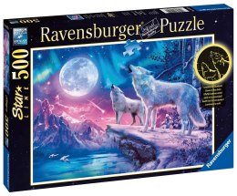 Ravensburger Puzzle 2D Świecące w ciemności: Wilk w zorzy polarnej 500 elementów 14952