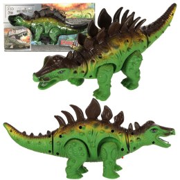 Dinozaur Stegozaur chodzi świeci ryczy