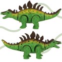 Dinozaur Stegozaur chodzi świeci ryczy