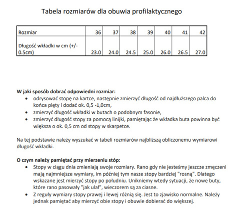 OBUWIE PROFILAKTYCZNE ARIEL GŁADKIE ROZM. 46