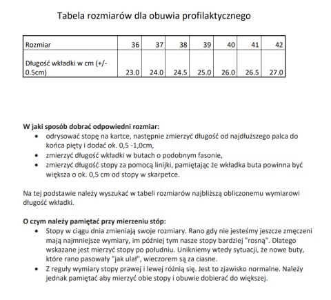 OBUWIE PROFILAKTYCZNE BIANCA Z PERFORACJĄ GRANATOWE ROZM. 36