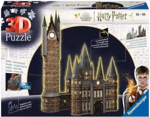 Ravensburger Puzzle 3D Budynki nocą: Zamek Hogwarts Wieża 540 elementów 11551