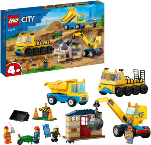 LEGO City Ciężarówki i dźwig z kulą wyburzeniową 60391