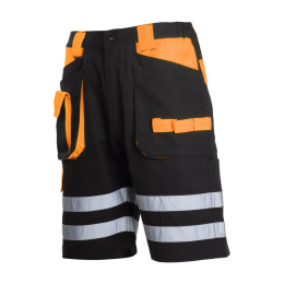 spodnie robocze do pasa krótkie 100% bawełna L40705 Lahti Pro - szorty robocze czarno-pomarańczowe