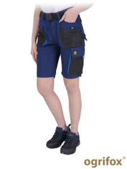 spodnie robocze do pasa krótkie damskie Fio Ogrifox granatowo-czarno-niebieskie