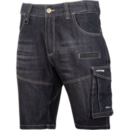 spodnie robocze do pasa krótkie jeans Slim Fit L40708 Lahti Pro czarne