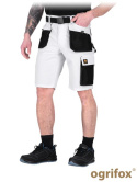 spodnie robocze do pasa krótkie OX-OGR-TS Ogrifox biało-czarno-szary