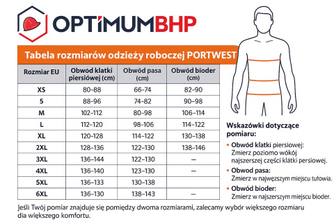 KOMBINEZON OCHRONNY DO PRACY EURO WORK S999 PORTWEST NIEBIESKI