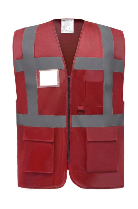 KAMIZELKA ROBOCZA OSTRZEGAWCZA FLUO HVW801 FALK&ROSS czerwona