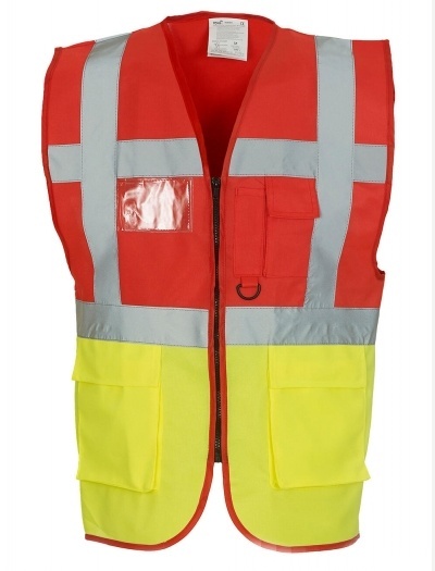 KAMIZELKA ROBOCZA OSTRZEGAWCZA FLUO HVW801 FALK&ROSS żółto-czerwona