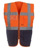 KAMIZELKA ROBOCZA OSTRZEGAWCZA FLUO HVW801 FALK&ROSS pomarańczowo-granatowa