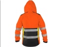 KURTKA OCIEPLANA ODBLASKOWA BENSON CXS CANIS DLA DROGOWCÓW Z KAPTUREM pomarańczowa tył