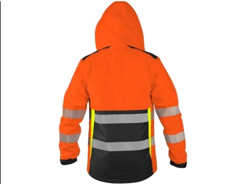 KURTKA OCIEPLANA ODBLASKOWA BENSON CXS CANIS DLA DROGOWCÓW Z KAPTUREM pomarańczowa tył