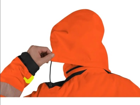 KURTKA OCIEPLANA ODBLASKOWA BENSON CXS CANIS DLA DROGOWCÓW Z KAPTUREM pomarańczowa kaptur