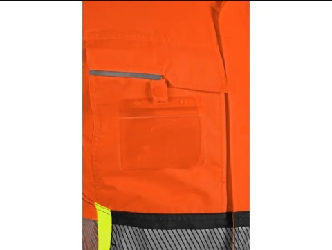 KURTKA OCIEPLANA ODBLASKOWA BENSON CXS CANIS DLA DROGOWCÓW Z KAPTUREM pomarańczowa kieszeń