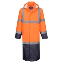 płaszcz roboczy przeciwdeszczowy ostrzegawczy Hi-Vis Contrast 122cm H446 Portwest pomarańczowo-granatowy