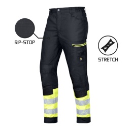 SPODNIE ROBOCZE DO PASA MEGAWORK RIP-STOP STRETCH BLACK