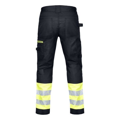 SPODNIE ROBOCZE DO PASA MEGAWORK RIP-STOP STRETCH BLACK TYL