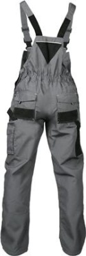 Spodnie robocze ogrodniczki basic line Stalco szare tył